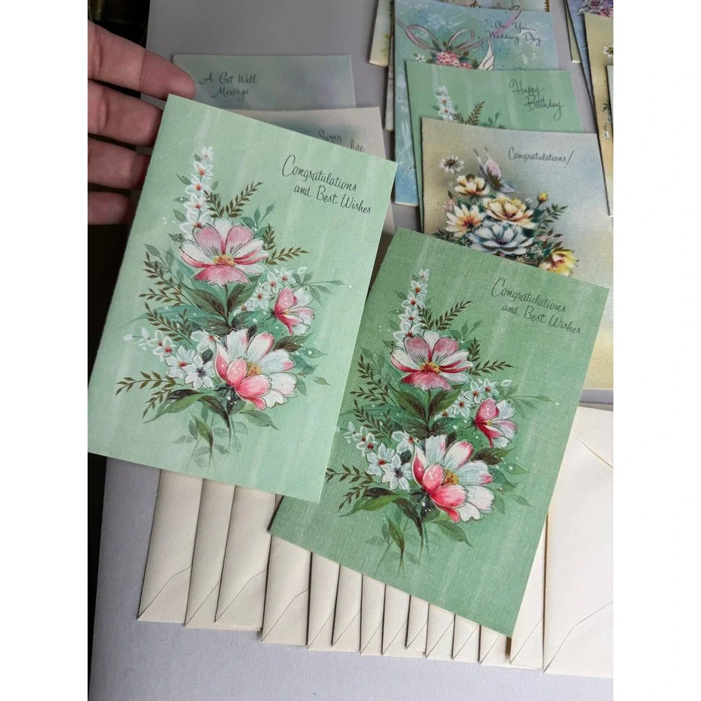 Vintage‎ Sunshine Greeting Cards Lot of 14 Unused Floral Birthday Get Well Baby